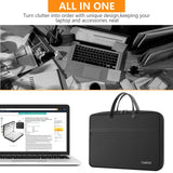 TUNROP Laptop Bag,15.6 Inch Laptop Case with 13 Pockets Accordion File Organizer,Durable & Water - Repellent Fabric Computer Bag Compatible for Lenovo, HP, Dell, MacBook,Gifts for Women Men