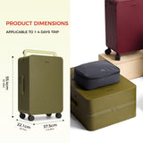 TUPLUS 20” Carry - On Hardside Luggage Lightweight ABS Travel Suitcase with Wide Handle Spinner Wheels TSA Combination Lock, Balance Series 2.0,Moss Green