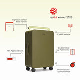 TUPLUS 20” Carry - On Hardside Luggage Lightweight ABS Travel Suitcase with Wide Handle Spinner Wheels TSA Combination Lock, Balance Series 2.0,Moss Green