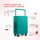 TUPLUS Suitcase ABS Hard Shell Luggage with 4 Spinner Wheels Hold Check in Travel Case with TSA Lock,Balance Series,24",Green