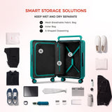 TUPLUS Suitcase ABS Hard Shell Luggage with 4 Spinner Wheels Hold Check in Travel Case with TSA Lock,Balance Series,24",Green