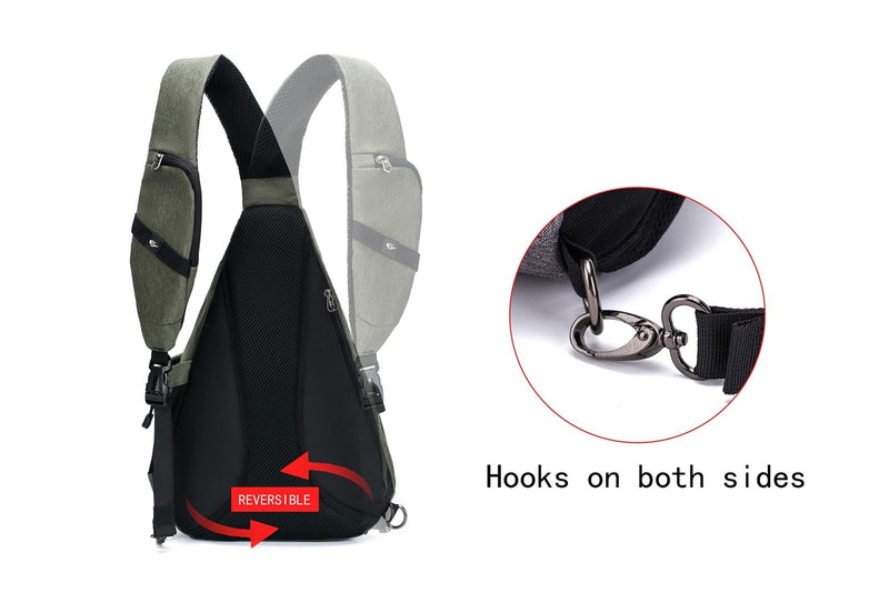 TurnWay Water - Proof Sling Backpack/Crossbody Bag/Shoulder Bag for Travel, Hiking, Cycling, Camping for Women & Men (Green)