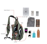 TurnWay Water - Proof Sling Backpack/Crossbody Bag/Shoulder Bag for Travel, Hiking, Cycling, Camping for Women & Men (Green)