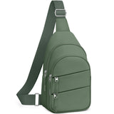 Tuwubi Crossbody Bags for Women, Sling Bag for Men, Small Hiking Backpack Anti Theft Lightweight for Outdoors Travel （M, Sage Green）