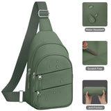 Tuwubi Crossbody Bags for Women, Sling Bag for Men, Small Hiking Backpack Anti Theft Lightweight for Outdoors Travel （M, Sage Green）
