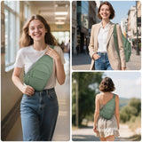 Tuwubi Crossbody Bags for Women, Sling Bag for Men, Small Hiking Backpack Anti Theft Lightweight for Outdoors Travel （M, Sage Green）