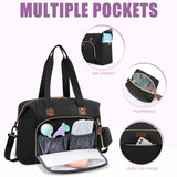 Tuwubi Diaper Bag Tote,Baby Diaper Bag with Pacifier Case Large Travel Diaper Tote Caddy for Mom and Dad Multifunction Large Baby Bag - M - Black