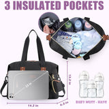 Tuwubi Diaper Bag Tote,Baby Diaper Bag with Pacifier Case Large Travel Diaper Tote Caddy for Mom and Dad Multifunction Large Baby Bag - M - Black