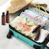 TUZAZO 10 Pack 3.4 oz Amber Plastic Travel Bottles for Toiletries TSA Approved Leakproof Travel Size Containers Empty Small Plastic Shampoo Lotion Bottles with Labels