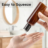 TUZAZO 10 Pack 3.4 oz Amber Plastic Travel Bottles for Toiletries TSA Approved Leakproof Travel Size Containers Empty Small Plastic Shampoo Lotion Bottles with Labels