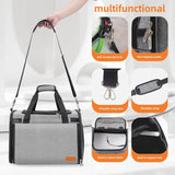 TWDEPART Cat Carrier Backpack - Multifunctional, Firm & Foldable with Roll - Up Shade, Breathable Design Includes Collapsible Bowl & Cushion (Grey)