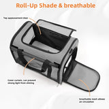 TWDEPART Cat Carrier Backpack - Multifunctional, Firm & Foldable with Roll - Up Shade, Breathable Design Includes Collapsible Bowl & Cushion (Grey)