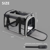 TWDEPART Cat Carrier Backpack - Multifunctional, Firm & Foldable with Roll - Up Shade, Breathable Design Includes Collapsible Bowl & Cushion (Grey)
