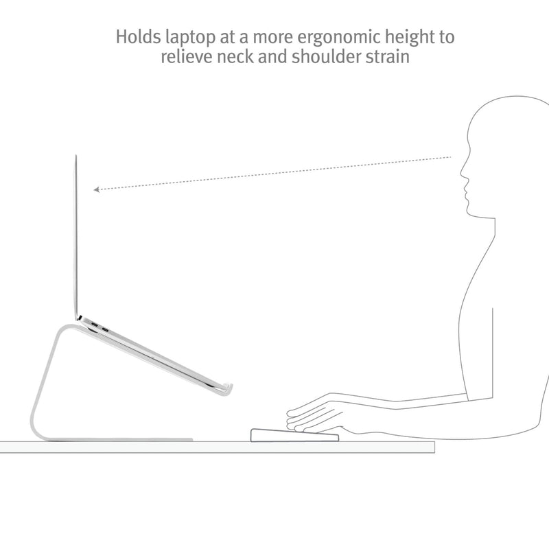 Twelve South Curve SE Ergonomic Aluminum Laptop and MacBook Stand with Anti - Slip Silicone to Prevent Scratching | Compatible with 11" to 17” laptops