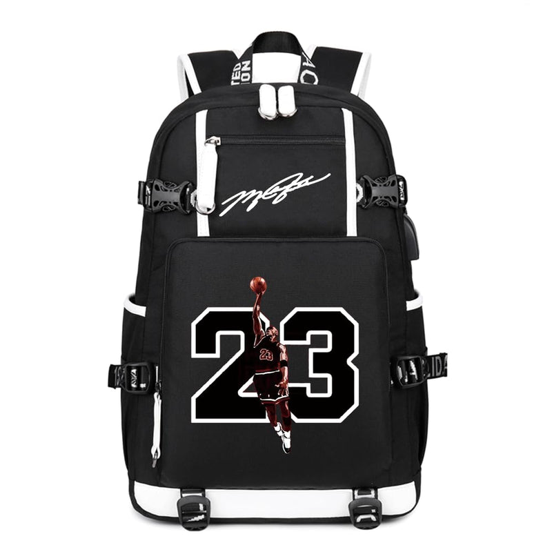 Txiujou Basketball 23 Student School Bag, Laptop Backpack, Ultra - Light Travel Bag, For Men And Women (black - A)
