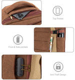 Tzowla 40L Canvas Expandable Travel Laptop Backpack for Men Women Carry on Flight Approved,Large Capacity Anti Theft Backpacks,Vintage Personal Item Bag Fit 17.3" Laptop(Brown & Khaki)