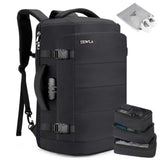 Tzowla 40L Expandable Travel Laptop Backpack for Men Women Carry on Flight Approved,Large Capacity Anti Theft Backpacks with Giant Tumbler Holder Pocket,Personal Item Bag Fit 17.3" Computer（Black