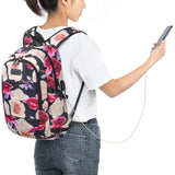 Tzowla Business Laptop Backpack Water Resistant Anti - Theft with USB Charging Port and Lock 15.6 Inch Computer Backpacks for Men, Women, Casual Hiking Travel Daypack (Flower)