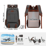 Tzowla Canvas Laptop Backpack, Bag for Men Women,Travel Work Rucksack Fits 15.6 Inch Laptop, Large Capacity Bookbag(Dark Grey)