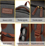 Tzowla Canvas Laptop Backpack, Bag for Men Women,Travel Work Rucksack Fits 15.6 Inch Laptop, Large Capacity Bookbag(Dark Grey)