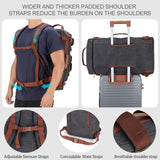 Tzowla Canvas Travel Backpack Carry on Flight Approved,Large Vintage Messenger Bag,3 - in - 1 Convertible Backpacks Duffel Bag,Personal ltem Laptop Rucksack for Men and Women Fit 17 Inch Laptop(Black)