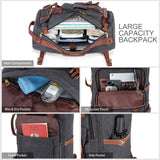 Tzowla Canvas Travel Backpack Carry on Flight Approved,Large Vintage Messenger Bag,3 - in - 1 Convertible Backpacks Duffel Bag,Personal ltem Laptop Rucksack for Men and Women Fit 17 Inch Laptop(Black)