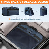 Uarition 80L Foldable Rolling Duffle Bag with Wheels, 28” Large Duffle Bag for Travel, Carry On Luggage Duffel Bag for Traveling/Camping/Moving, Water Resistant, Blue