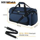 Uarition Gym Duffle Bag for Men - 55L Navy Blue Large Duffel Bags for Sports, Workout, Traveling, Durable Heavy Duty Duffel Gear Bag