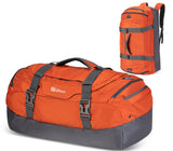 Ubon Duffel Backpack Bag Weekender Bags with Padded Straps for Travel Gym Sports (Orange,65L)