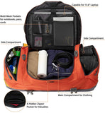 Ubon Duffel Backpack Bag Weekender Bags with Padded Straps for Travel Gym Sports (Orange,65L)