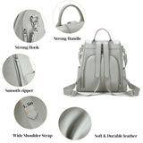 UEIRY Leather Backpack Purses, Anti - theft Genuine Leather Backpack Bags for Women, Large Capcacity Fashion Convertible Shouler Bags for School Travel Daily