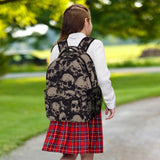 UEQIKI Retro Skull Lightweight Travel Backpack With Zipped Front Pocket Printed Laptop Bag Fashion Casual Daypack For Work, Hiking, Camping Unisex
