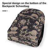 UEQIKI Retro Skull Lightweight Travel Backpack With Zipped Front Pocket Printed Laptop Bag Fashion Casual Daypack For Work, Hiking, Camping Unisex