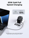 UGREEN 65W Max Universal Travel Adapter, International Power Adapter with 2 USB - C, 1 USB - A, European Travel Plug Suitable for DE/UK/US/AU and 200+ Countries, Travel Essentials, Black