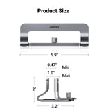 UGREEN Vertical Laptop Stand Holder for Desk Compatible with MacBook Pro, MacBook Air Stand Vertical Aluminum Adjustable for Up to 17.3 Inch Gaming Laptop, Gray