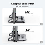 UGREEN Vertical Laptop Stand Holder for Desk Compatible with MacBook Pro, MacBook Air Stand Vertical Aluminum Adjustable for Up to 17.3 Inch Gaming Laptop, Gray