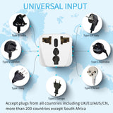 UK to US Travel Adapter, India to US Plug Adapter, Unidapt Adapters for USA, 2 - Pack, Plug Converter, USA Travel Adapter, EU to US with Dual Inputs, Universal to American Outlet Plug