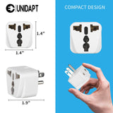 UK to US Travel Adapter, India to US Plug Adapter, Unidapt Adapters for USA, 2 - Pack, Plug Converter, USA Travel Adapter, EU to US with Dual Inputs, Universal to American Outlet Plug
