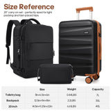 UKEIN Luggage Set with Backpack,Polycarbonate Carry On Luggage Airline Approved with Spinner Wheels, Hardshell Travel Suitcase with TSA Lock,Suitcase Set 3 Piece