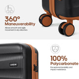 UKEIN Luggage Set with Backpack,Polycarbonate Carry On Luggage Airline Approved with Spinner Wheels, Hardshell Travel Suitcase with TSA Lock,Suitcase Set 3 Piece