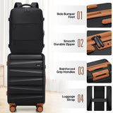 UKEIN Luggage Set with Backpack,Polycarbonate Carry On Luggage Airline Approved with Spinner Wheels, Hardshell Travel Suitcase with TSA Lock,Suitcase Set 3 Piece