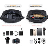 ULANZI Camera Sling Bag, Water - Resistant Camera Case with Tripod Holder, DSLR/SLR/Mirrorless Camera Bags Crossbody for photographers - Black