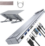 Umaniy Laptop Docking Station Stand, 8 in 1 USB C Hub HDMI Portable Laptop Stand with USB Ports, USB C Multiport Adapter USBC Dock Station Computer Holder for MacBook Pro/Air, Dell, HP, Lenovo, ASUS
