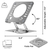 Uncaged Ergonomics Swivel Laptop Stand for Desk, Adjustable Computer iPad Stand for Desk w/ 360 Rotation, Portable Laptop Holder for Home Office Ergonomic Supplies