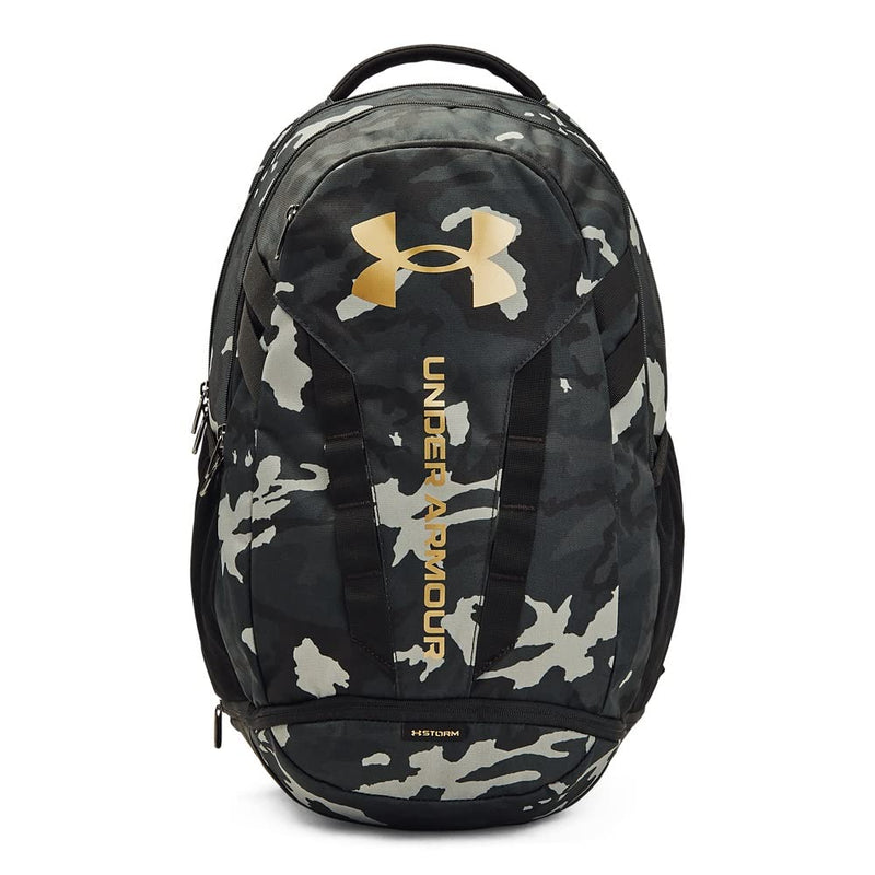 Under Armour Unisex - Adult Hustle 5.0 Backpack , Black (007)/Metallic Gold , One Size Fits All