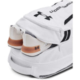 Under Armour Unisex - Adult Hustle 6.0 Backpack, (100) White/White/Black, One Size Fits Most