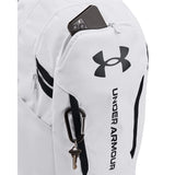 Under Armour Unisex - Adult Hustle 6.0 Backpack, (100) White/White/Black, One Size Fits Most