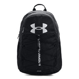 Under Armour Unisex-Adult Hustle Sport Backpack, Black (001)/Silver, One Size Fits All