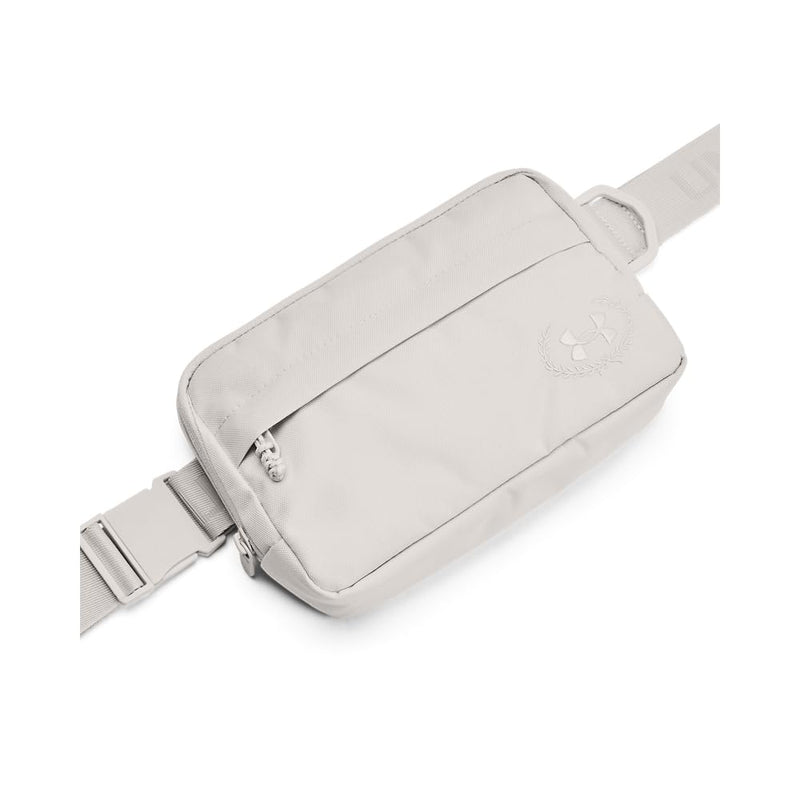 Under Armour Unisex - Adult Loudon Crossbody Waist Bag, (114) White Clay / / Metallic Gold, One Size Fits Most