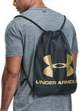 Under Armour Unisex - Adult Ozsee Sackpack , Black (010)/Metallic Gold , One Size Fits All
